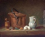 Jean Baptiste Simeon Chardin Still Life with Copper Pan and Pestle and Mortar painting